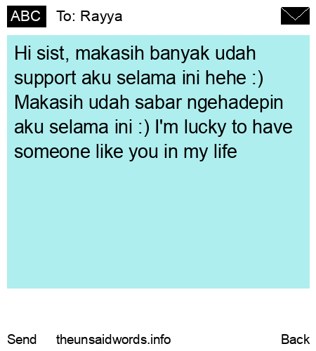 unsent message to Rayya