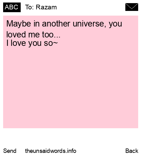 unsent message to Razam
