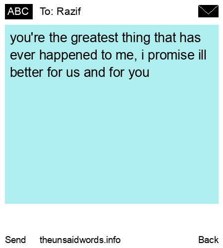 unsent message to Razif