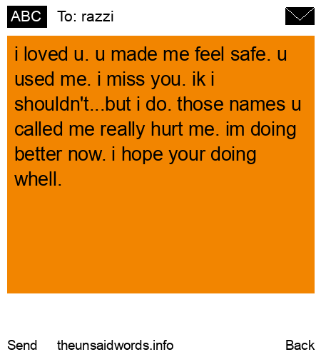 unsent message to razzi