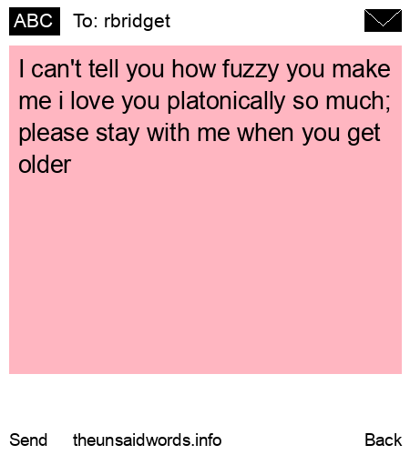 unsent message to rbridget