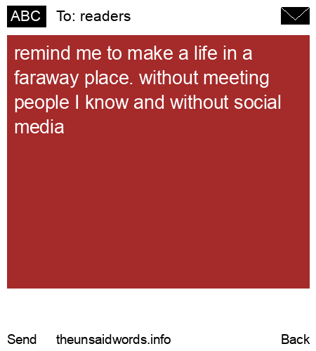 unsent message to readers 