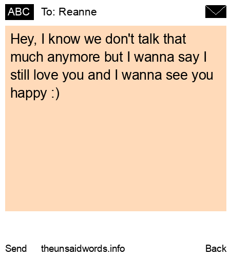 unsent message to Reanne