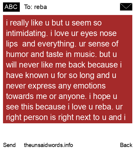 unsent message to reba