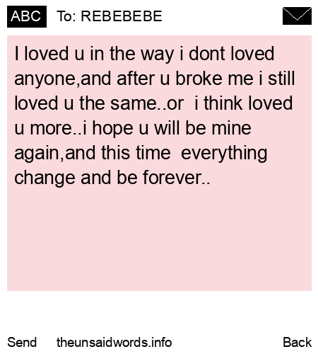 unsent message to REBEBEBE