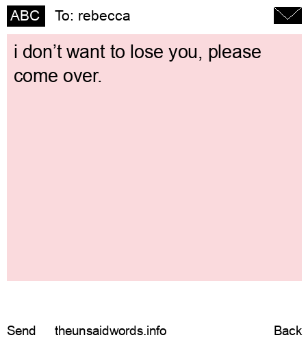 unsent message to rebecca