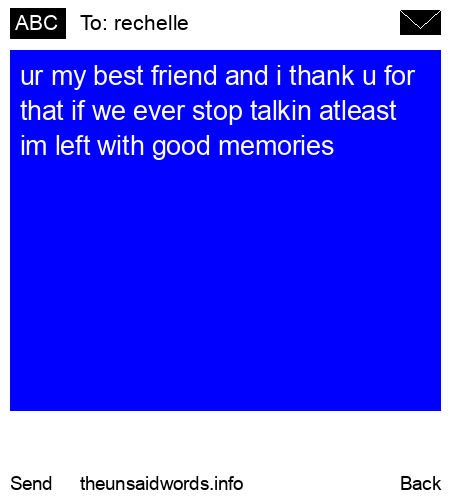 unsent message to rechelle 