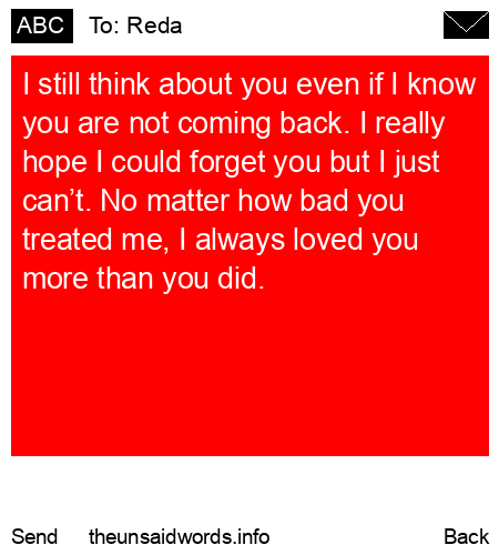 unsent message to Reda