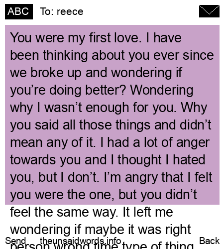 unsent message to reece