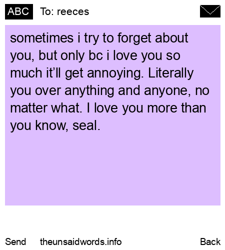 unsent message to reeces