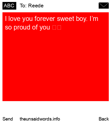 unsent message to Reede