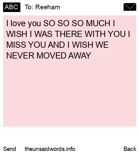 unsent message to Reeham