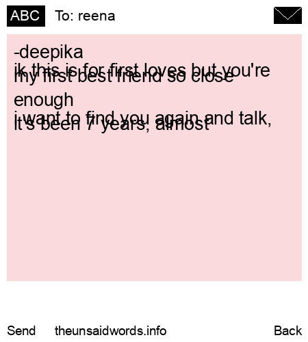 unsent message to reena