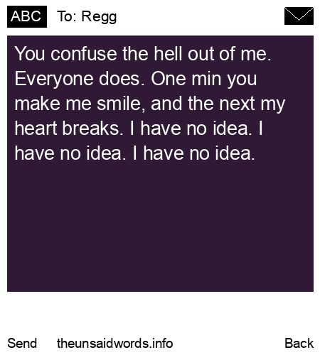 unsent message to Regg
