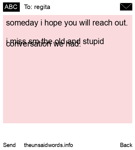 unsent message to regita