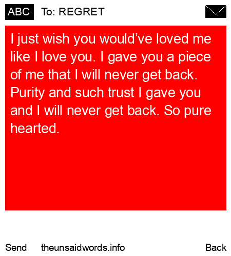 unsent message to REGRET