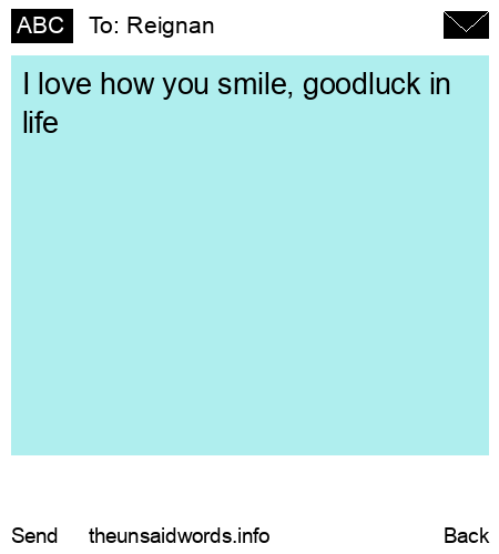 unsent message to Reignan