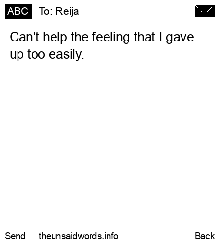 unsent message to Reija