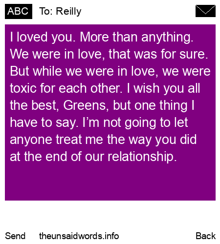 unsent message to Reilly