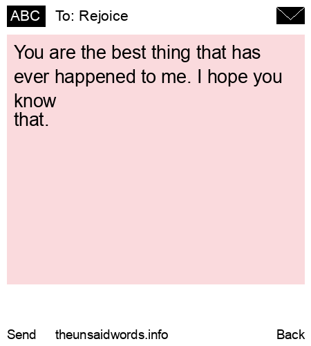 unsent message to Rejoice