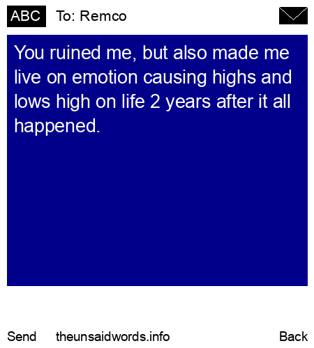unsent message to Remco