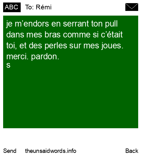 unsent message to Rémi