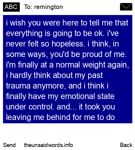 unsent message to remington