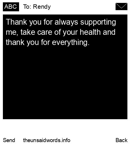 unsent message to Rendy
