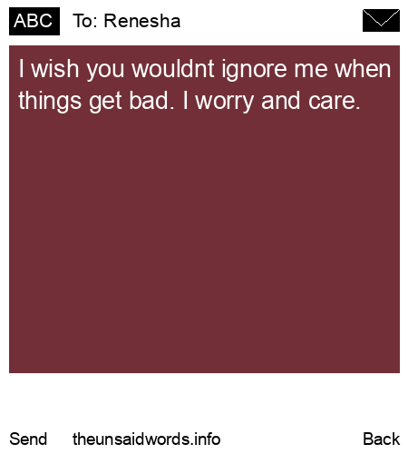 unsent message to Renesha