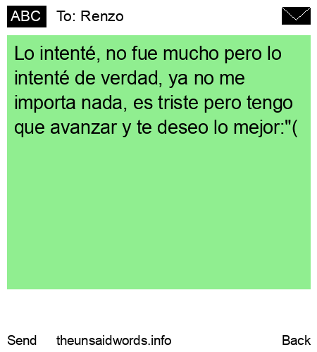 unsent message to Renzo