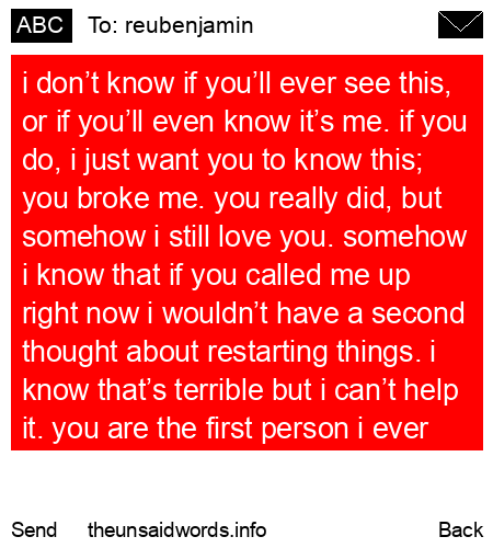 unsent message to reubenjamin