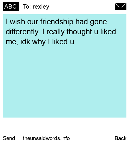 unsent message to rexley