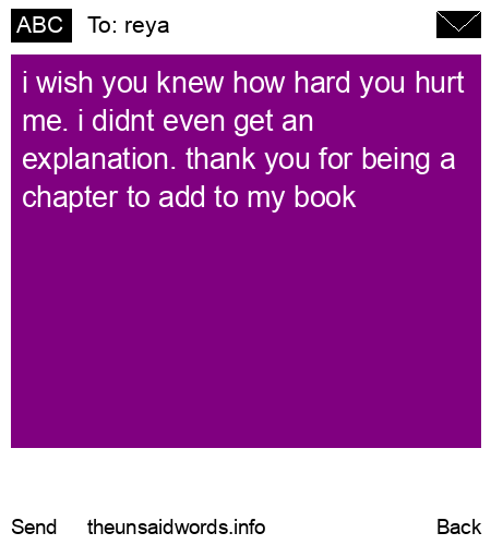 unsent message to reya