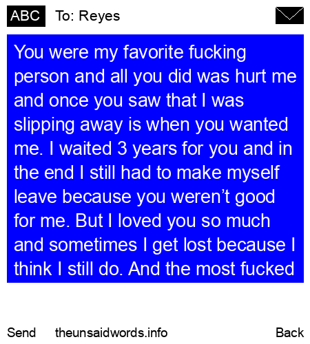 unsent message to Reyes