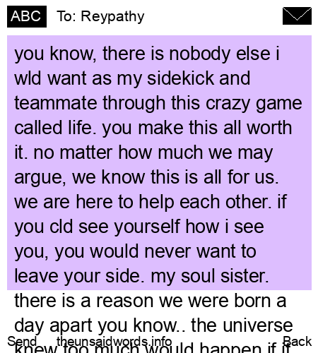 unsent message to Reypathy