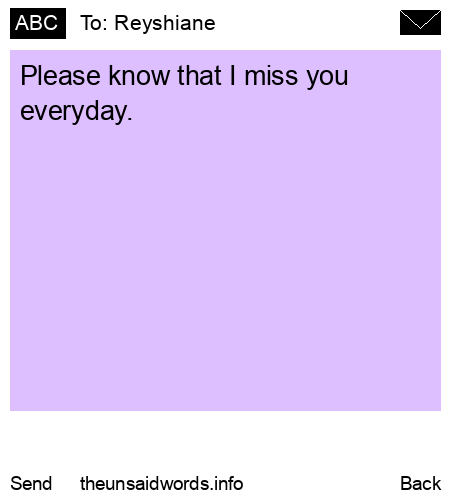 unsent message to Reyshiane