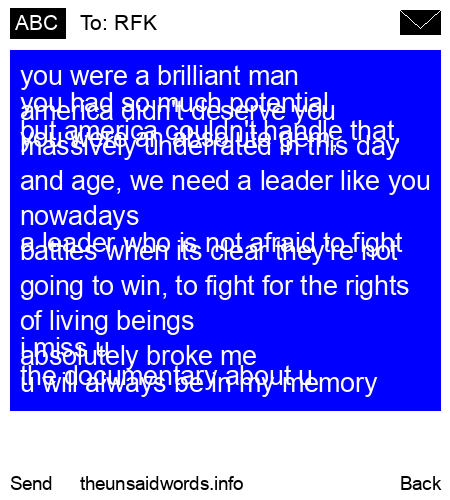 unsent message to RFK