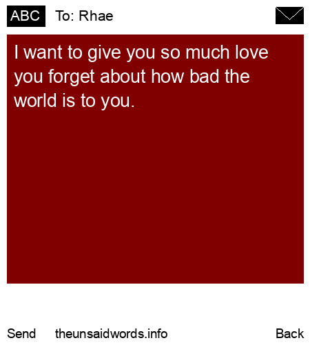 unsent message to Rhae