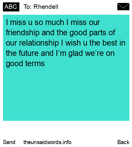 unsent message to Rhendell