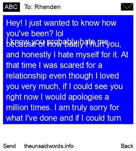 unsent message to Rhenden