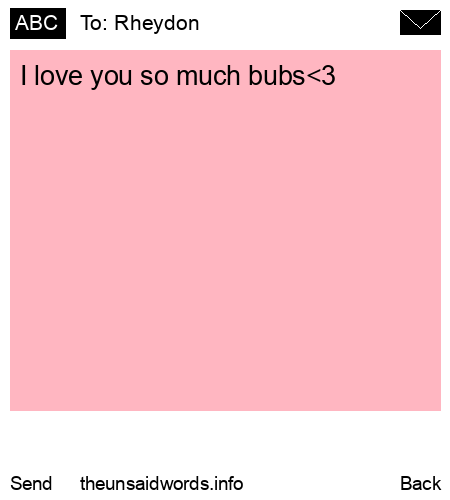 unsent message to Rheydon