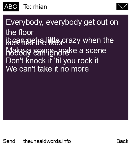 unsent message to rhian