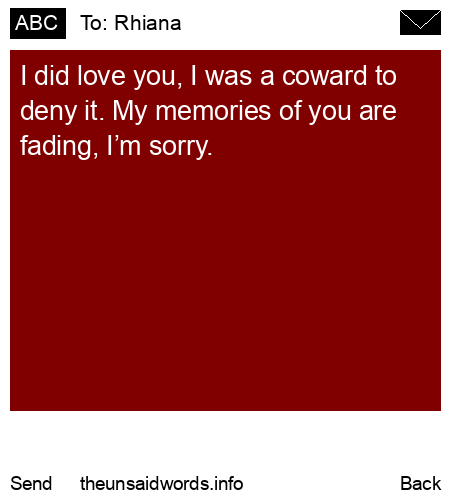 unsent message to Rhiana
