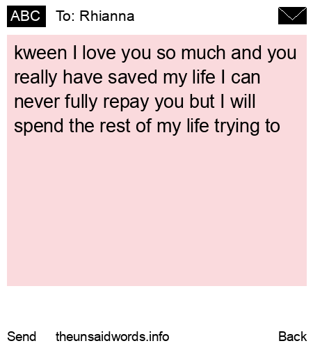 unsent message to Rhianna