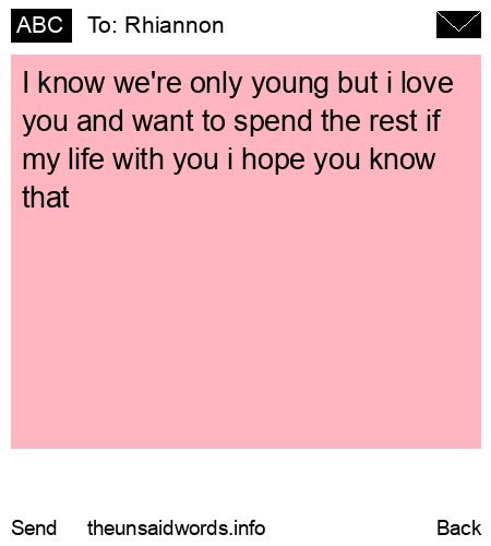 unsent message to Rhiannon