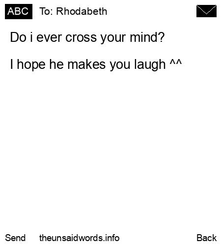 unsent message to Rhodabeth