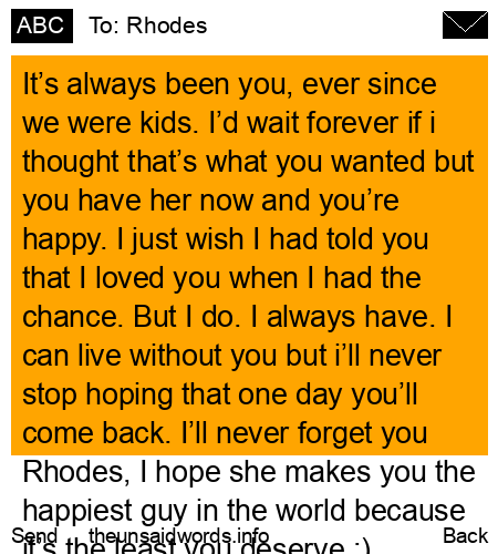 unsent message to Rhodes