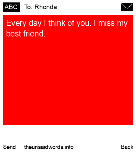 unsent message to Rhonda