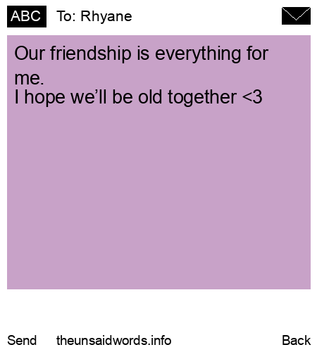 unsent message to Rhyane