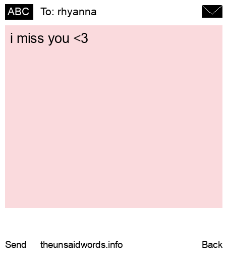 unsent message to rhyanna
